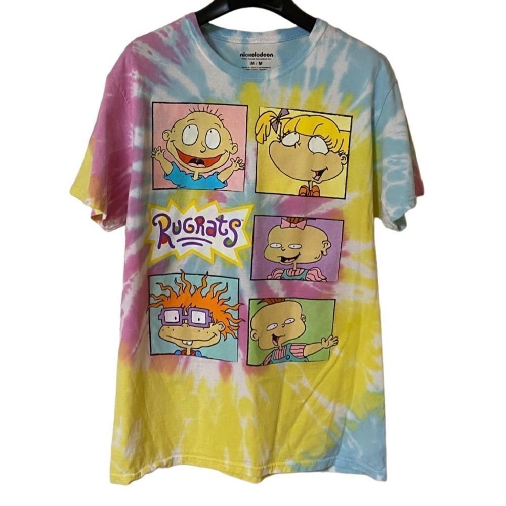 Nickelodeon Rugrats Women’s Unisex Tie Dyed Double Sided Graphic Shirt Sz M